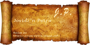 Jovián Petra névjegykártya